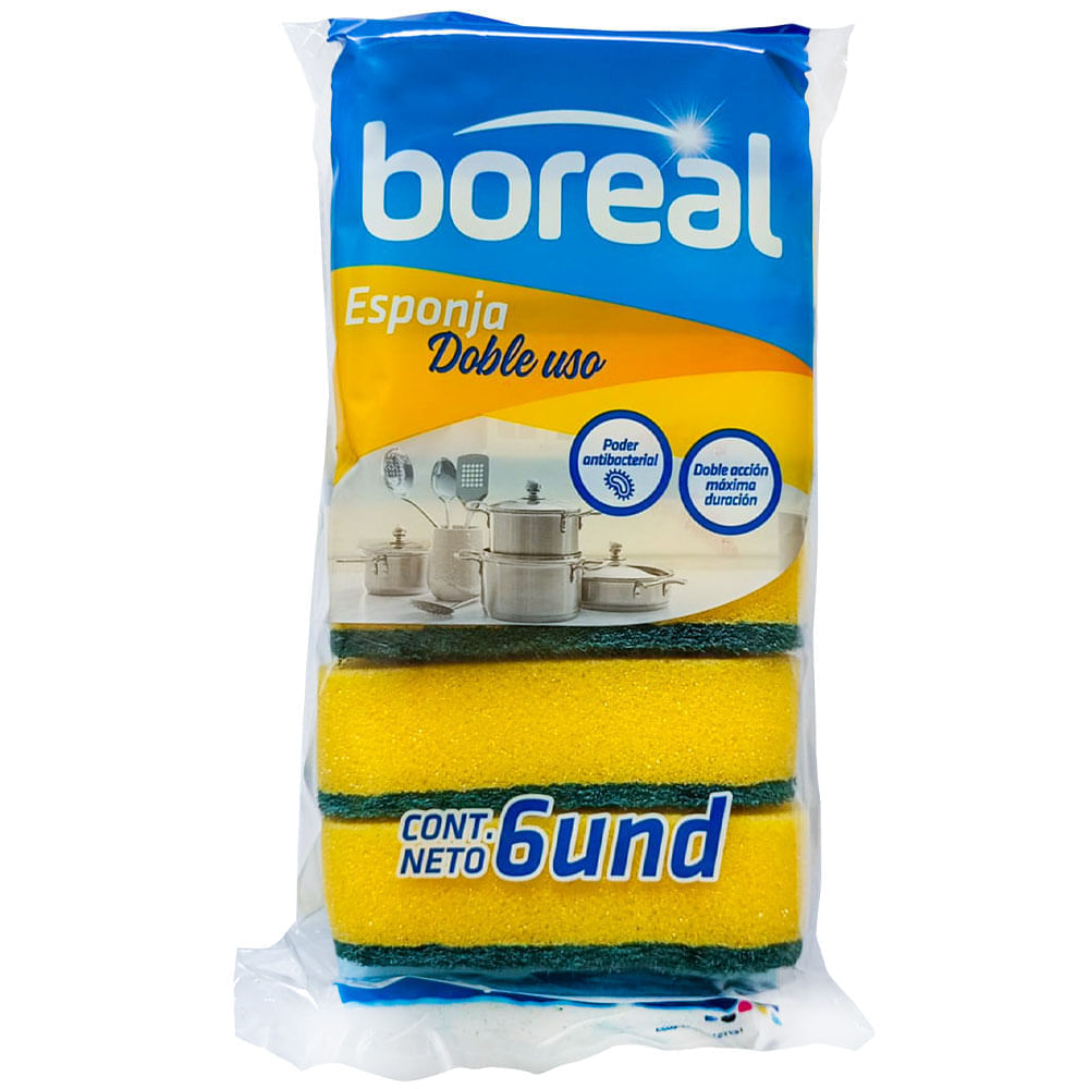 Esponjas 2 en 1 BOREAL Bolsa 6un