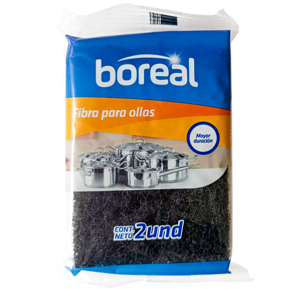 Esponja Fibra para Ollas BOREAL Bolsa 2un