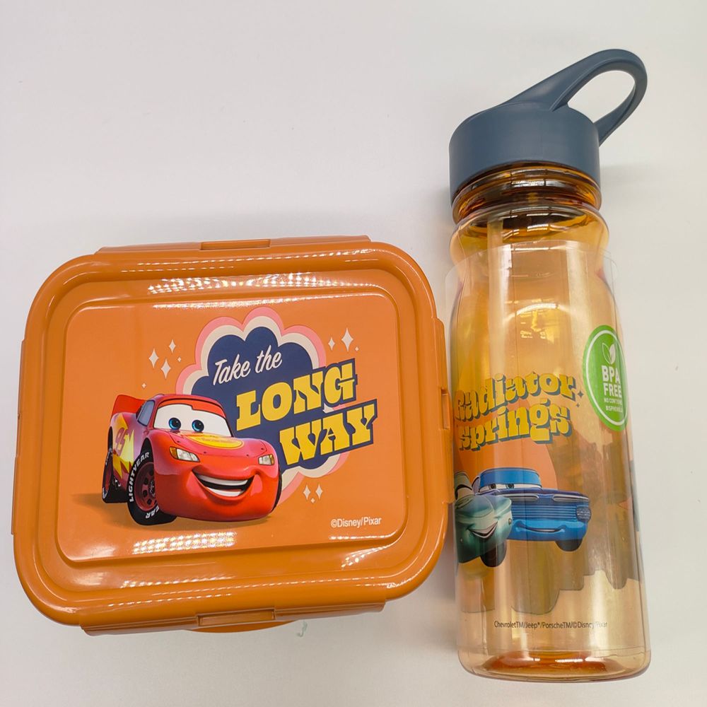 Set CARS Botella + Táper Hermético 2un