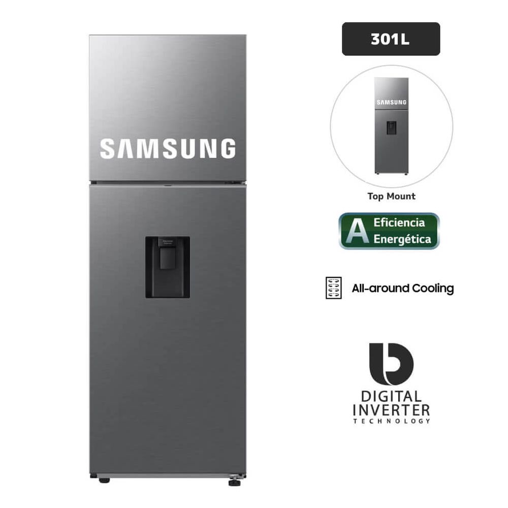 Refrigeradora SAMSUNG All Around Cooling 301Lt Inox RT31DG5220S9PE