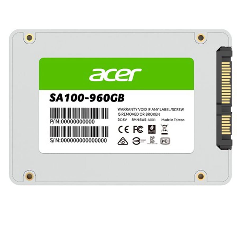 Disco Solido SSD ACER SA100 960GB 2.5 Pulgadas SATA III BL.9BWWA.104