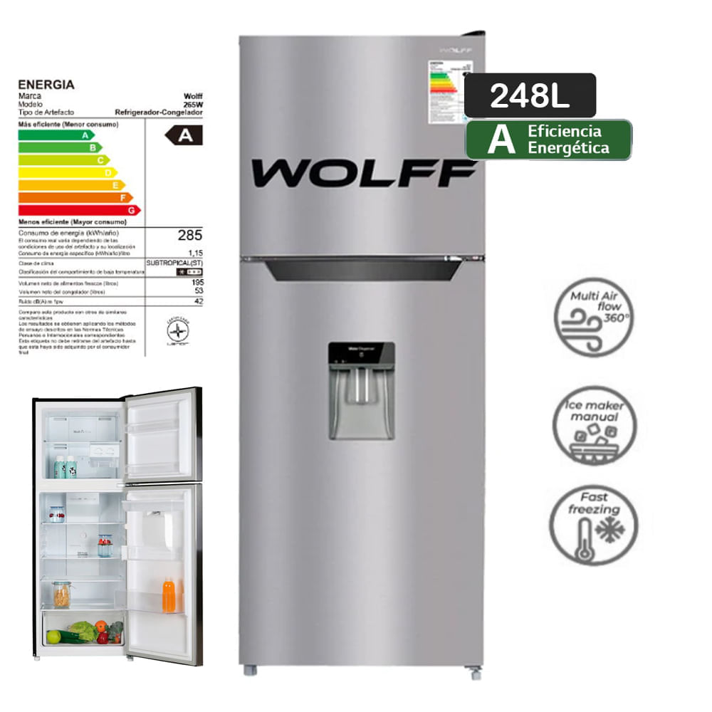 Refrigeradora-Wolf-WRF265D-No-Frost-248L Refrigeradora-Wolf-WRF265D-No-Frost-248L