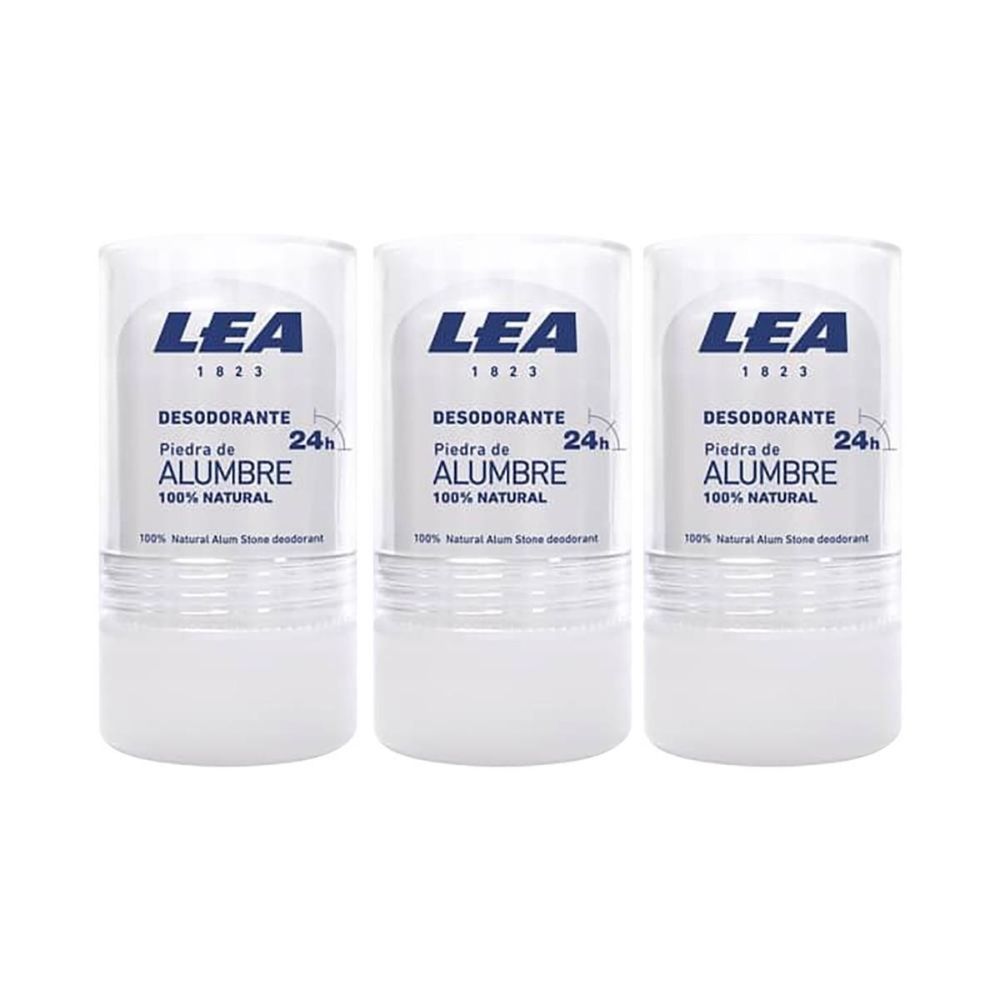 Desodorante Piedra de Alumbre 100% Natural Lea 120Gr 3 Unidades