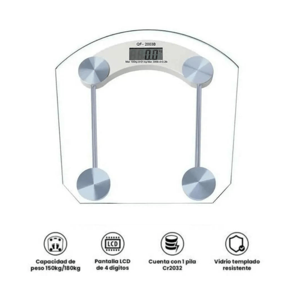 Balanza Digital Personal Scale de Vidrio Templado