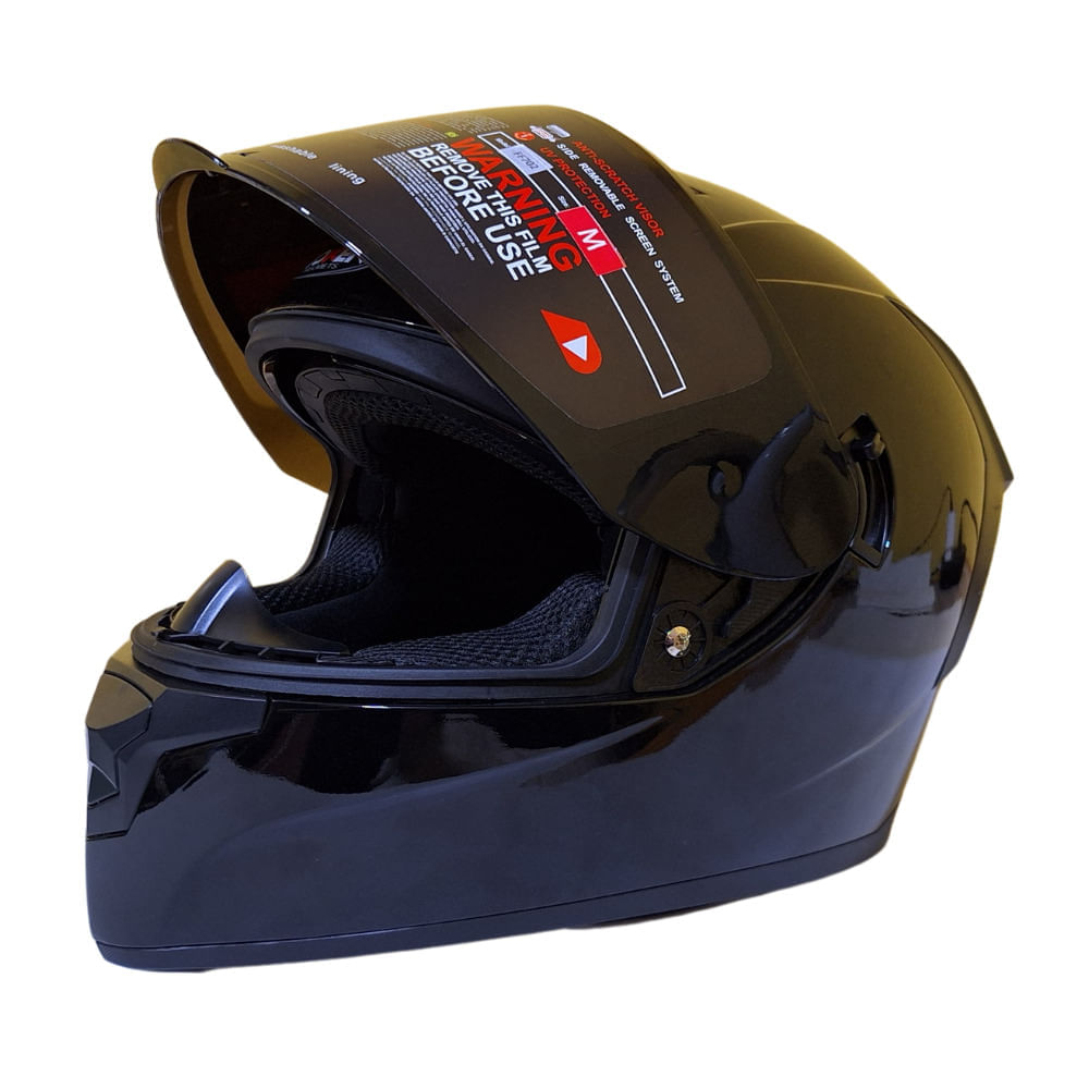 Casco Hoken FF702 Modular Doble Visor talla M Negro Brilloso