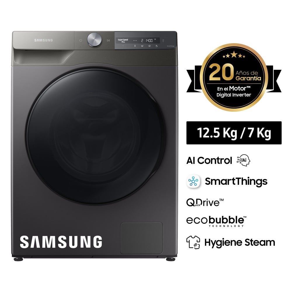 Lavaseca Samsung Carga Frontal 125Kg 7Kg Wd12t704dbn/pe