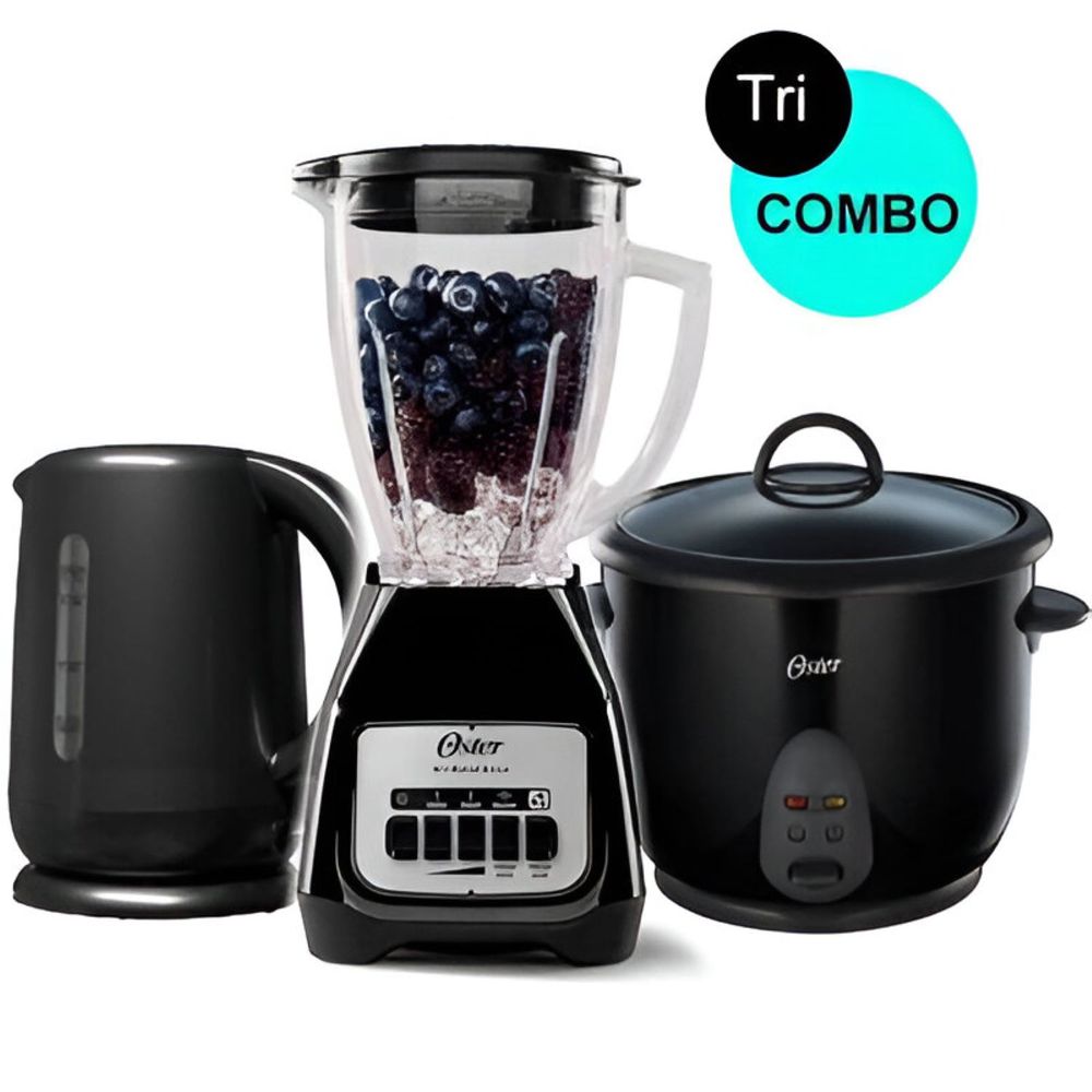 TriCombo Oster Licuadora BLSTKAG-BPB 2v+ Olla Arrocera CKSTRC1700B+HERVIDORA BVSTKT3101