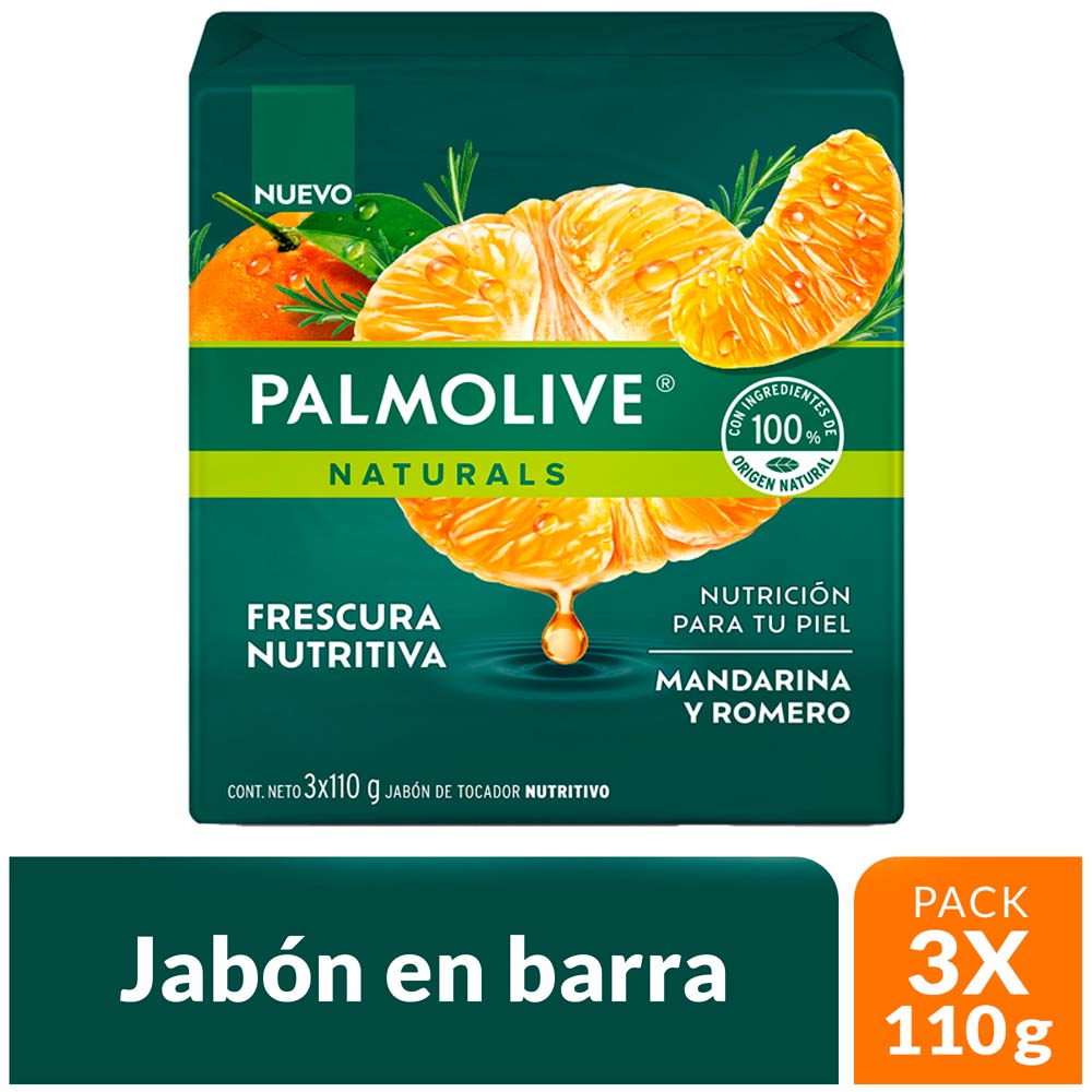 Jabón Palmolive Mandarina y Romero Paquete 3un