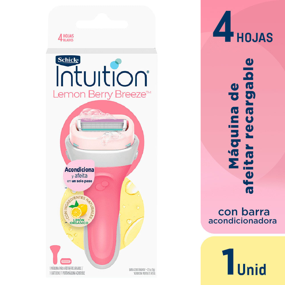 Máquina de Afeitar SCHICK 4 Hojas Intuition Sensitive Paquete 1un