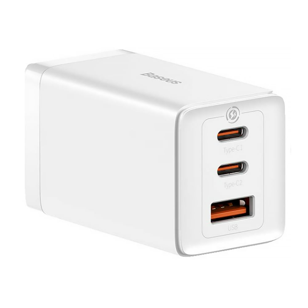 Cargador BASEUS GAN5 PRO Carga rápida 2C+U 65W Blanco, con Cable carga rápida