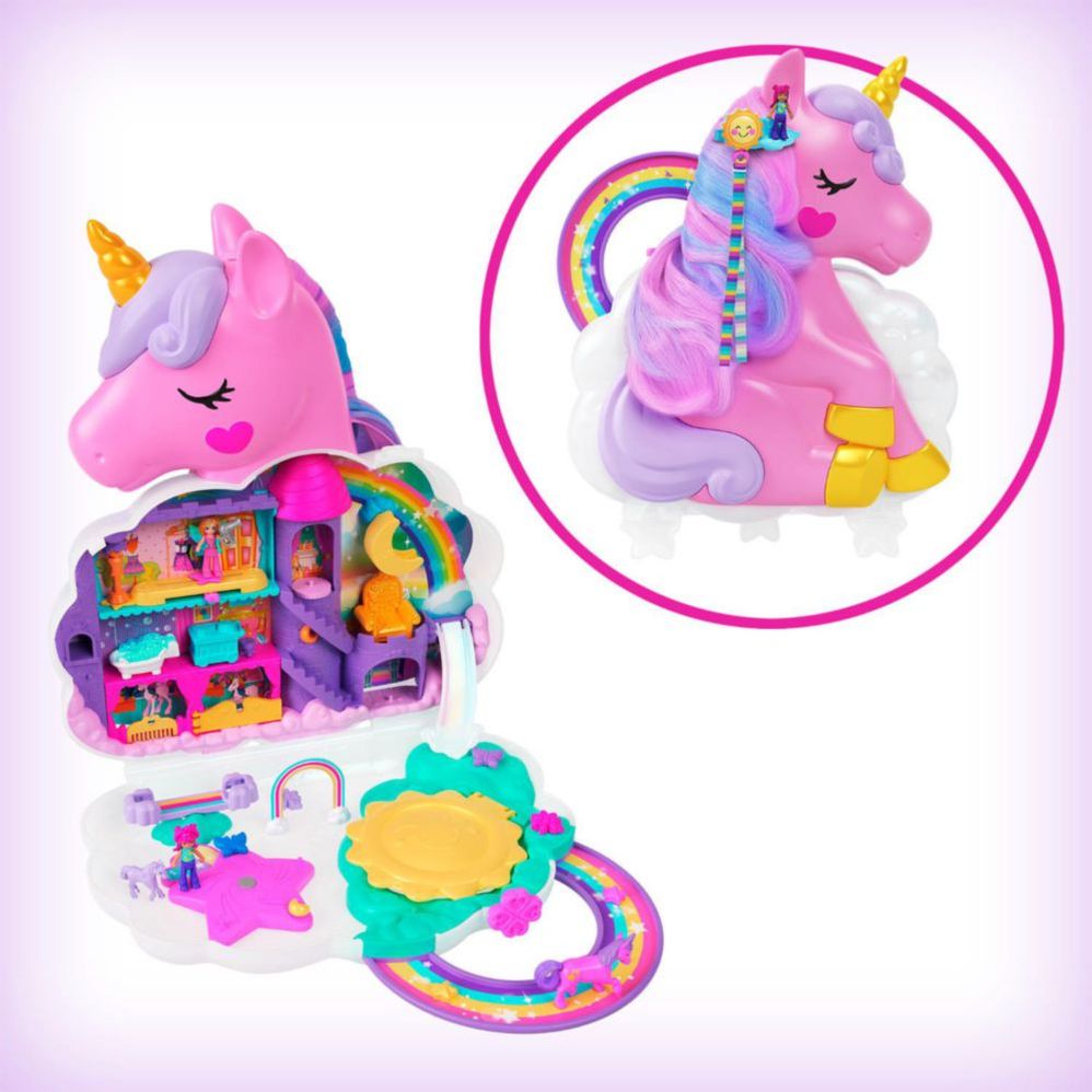 Toy Bolsa De Polly Pocket Arcoiris Unicorn Party Set De Juego