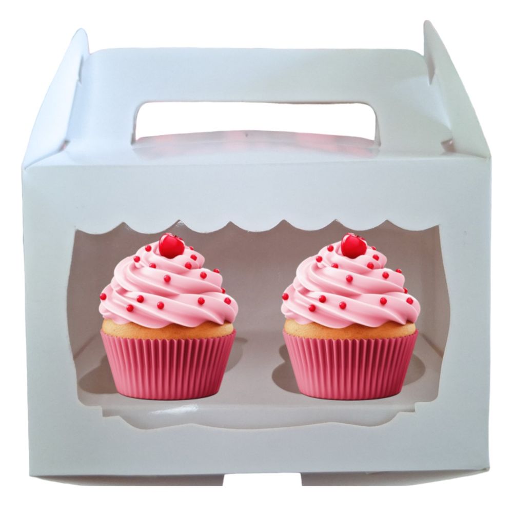 100 Cajas Lonchera para 2 Cupcakes en Repostería