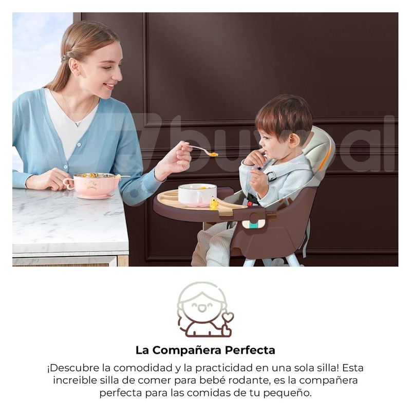 Silla-de-Comer-Bebe-Rodante-Multifuncional-Marron