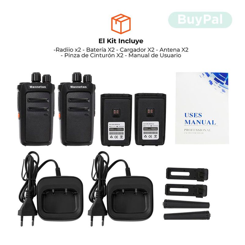 Walkie-Talkie-Radio-Pack-2-Unid-Transmisor-Receptor-Portatil-WALKIE-TALKIE