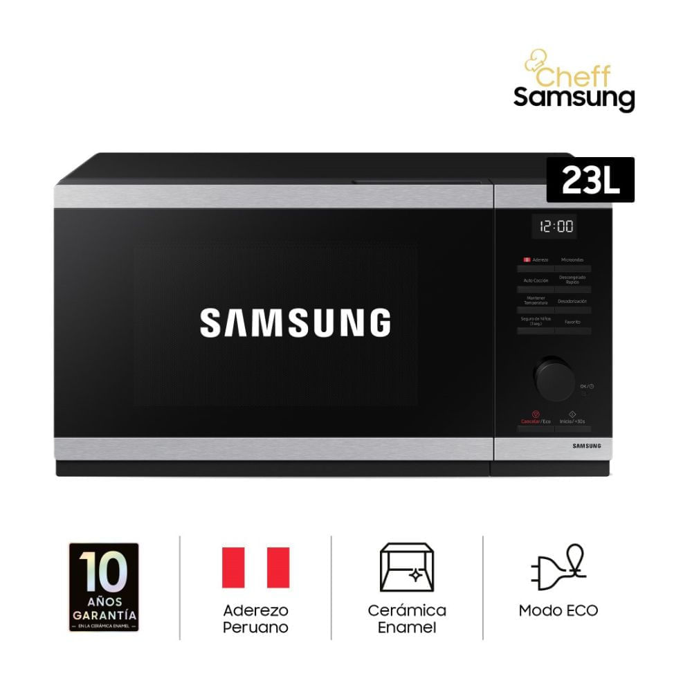 Horno Microondas Samsung MS23DG4504ATPE Cerámica Enamel 23L Negro/Gris