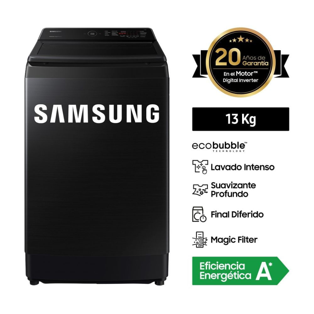 Lavadora Samsung WA13CG5441BVPE 13kg Negro