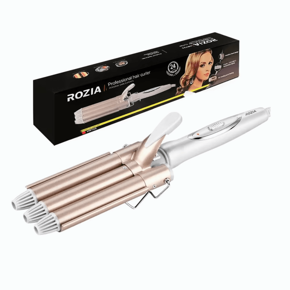 ROZIA Tenaza Triple Cilindro Rizador Ondulador de Cabello Rizador