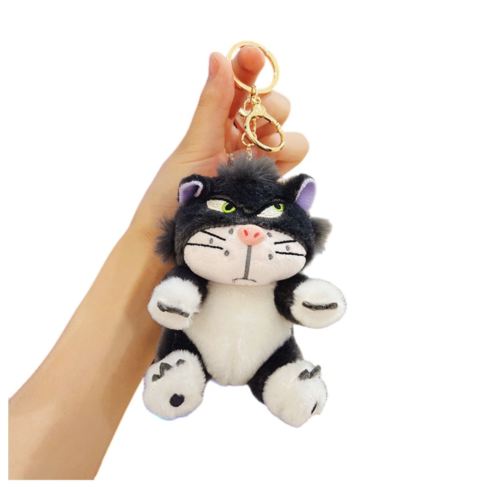 Llavero Peluche Gato Lucifer Gris 12 cm