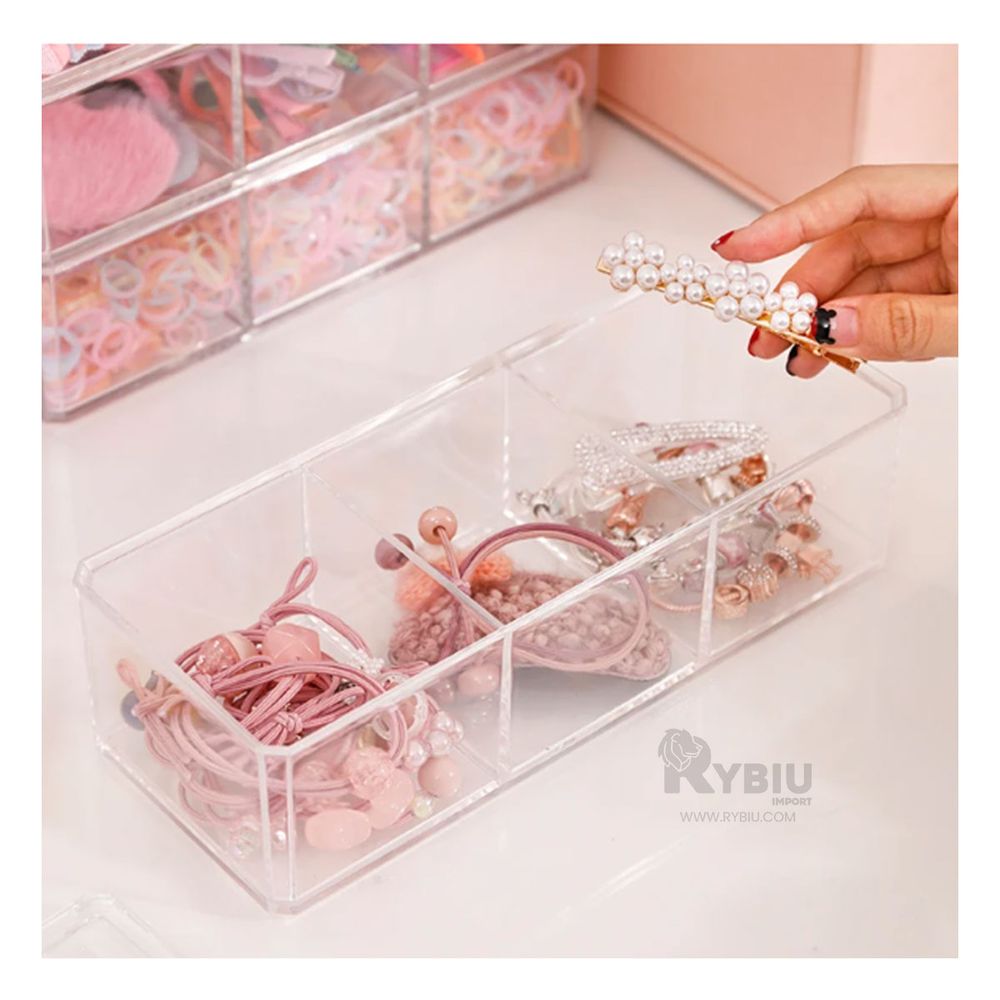 Caja Practica de 9 Divisiones Tono Transparente Y+Agendita