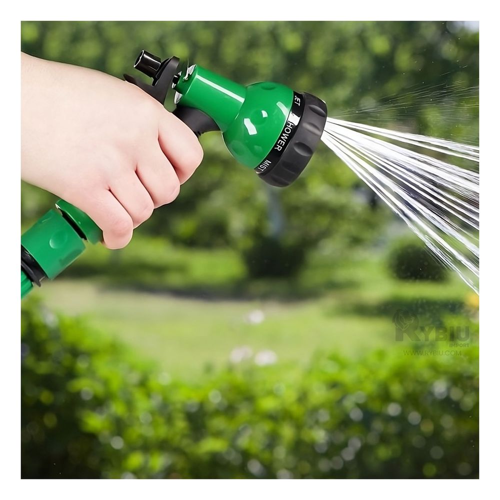 Manguera Flexible de Riego de 15 Metros en Color Verde