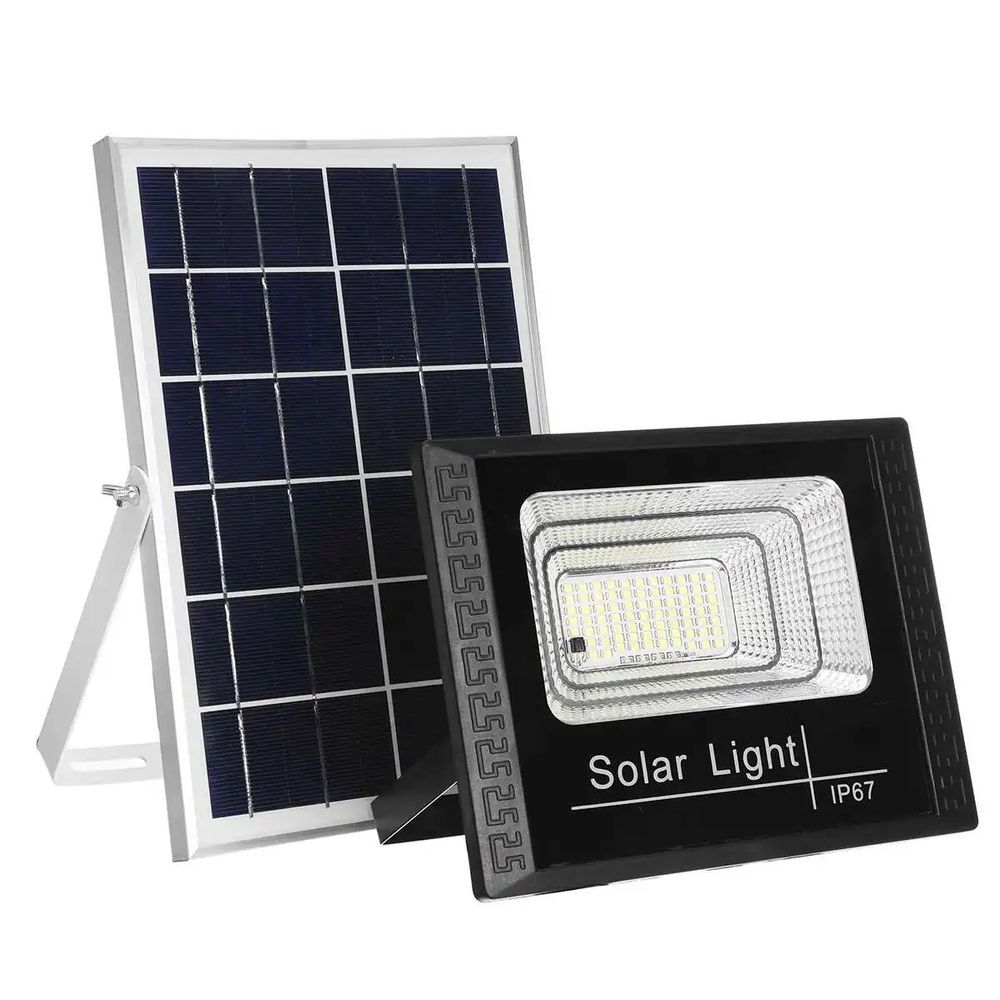 Reflector LED Solar con Panel Solar Recargable 100W