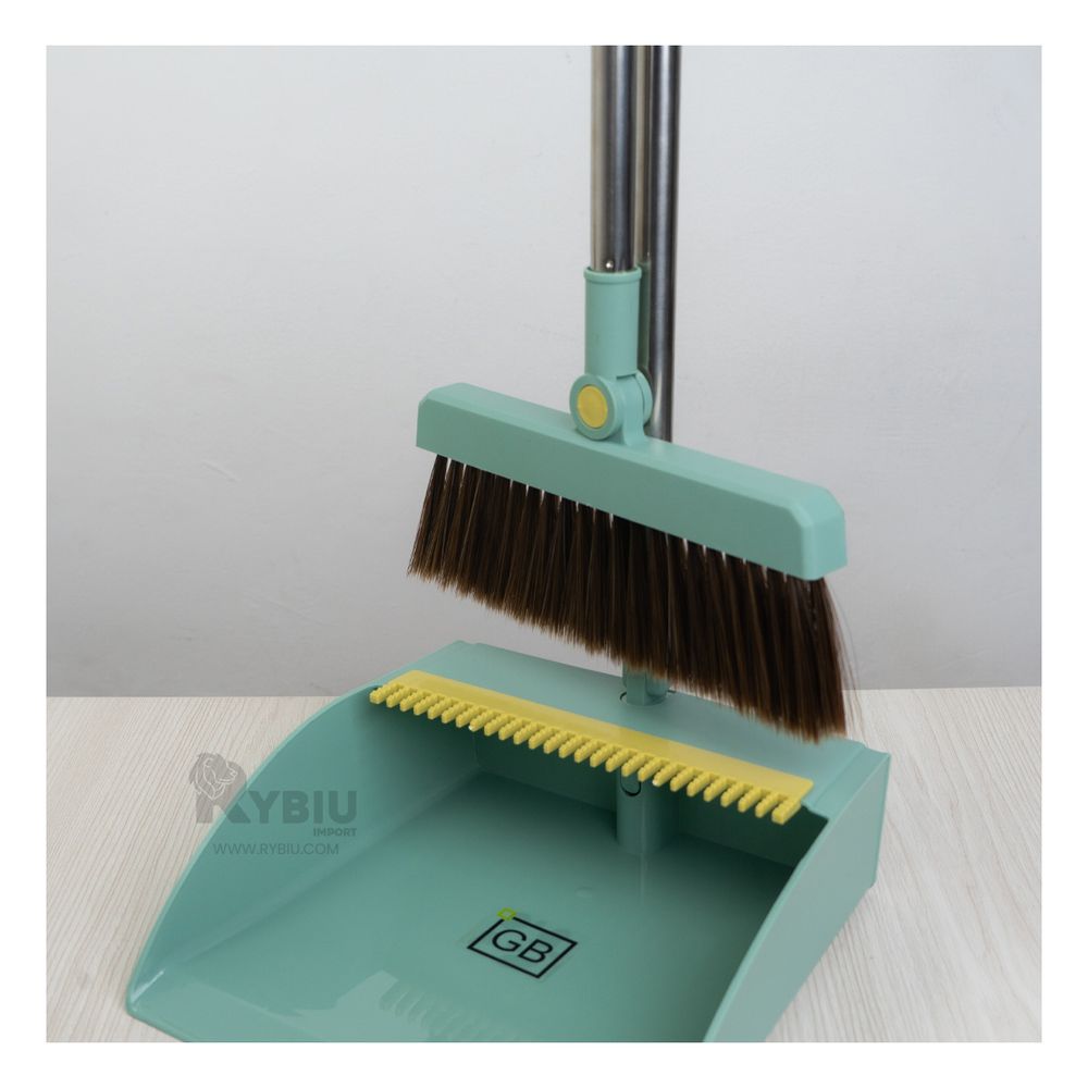 Escoba para el Hogar Resistente de Verde Y+Papel de Regalo