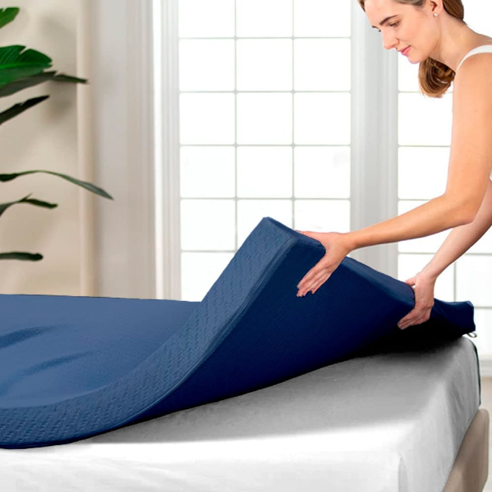 Topper Queen Sobre Colchón Viscoelástica Regalo Almohada Teraflex 203x150x8cm