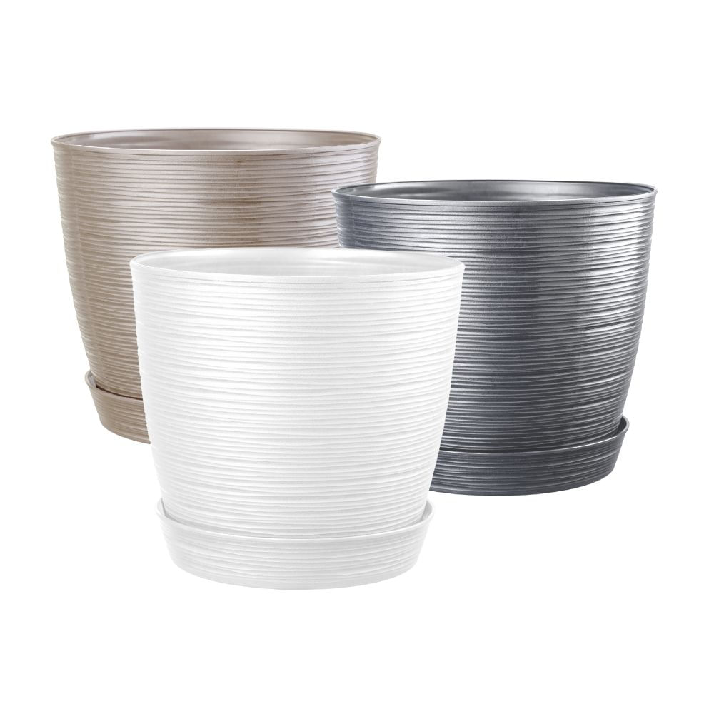 Maceta Circular Estilo Piedra 33x30cm Reyplast