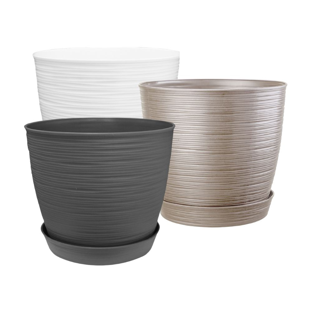 Maceta redonda estilo Piedra 14x13cm Reyplast