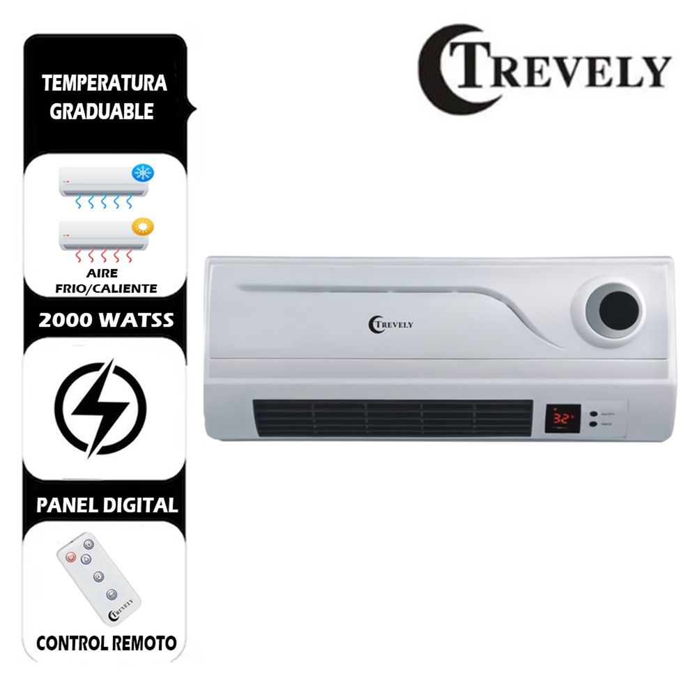Calentador Trevely TCH 080 2000W con Control remoto