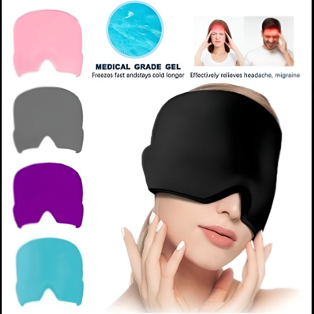 Gorro Gel Masajeador de Cabeza Frío y Caliente Alivia Migraña
