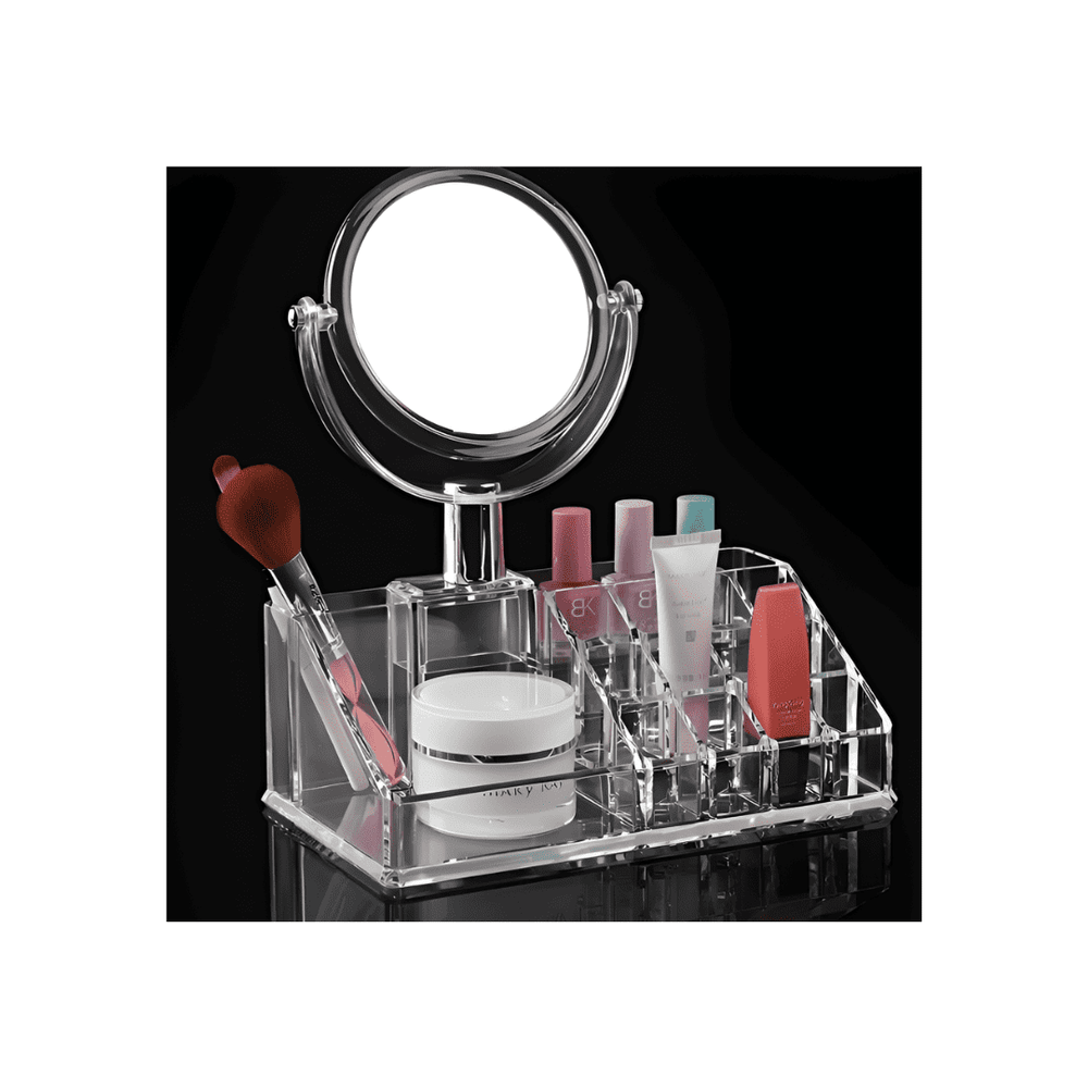 Organizador de Cosméticos Maquillaje Acrílico Labiales con Espejo