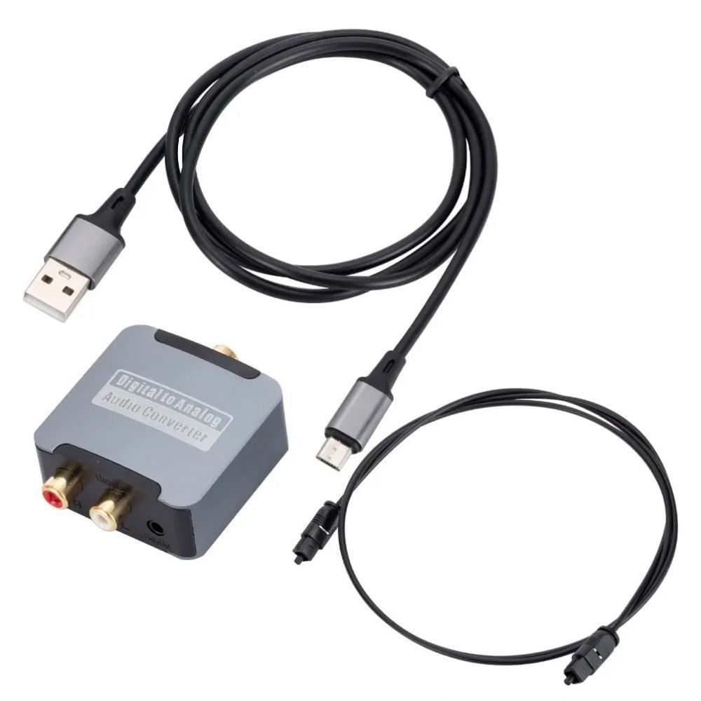 Convertidor de Audio Optico Digital a Rca Digital a Análogo