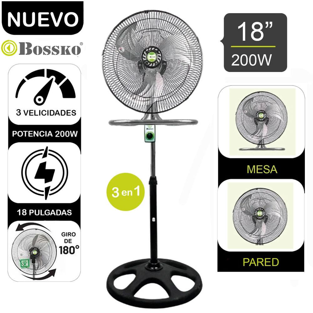 Ventilador Pedestal 3 en 1 BK-8218VING De 18"" 200 Watts