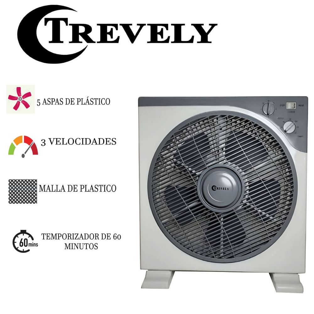 Ventilador mesa Trevely VT-12A 12'' 45W Gris