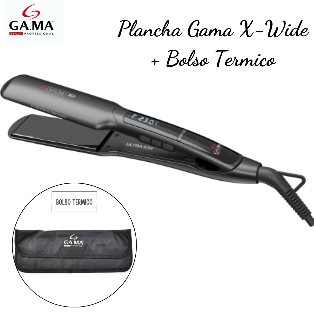 Plancha Alisadora Gama Titanio X-Wide 3D Digital - Bolso Termico