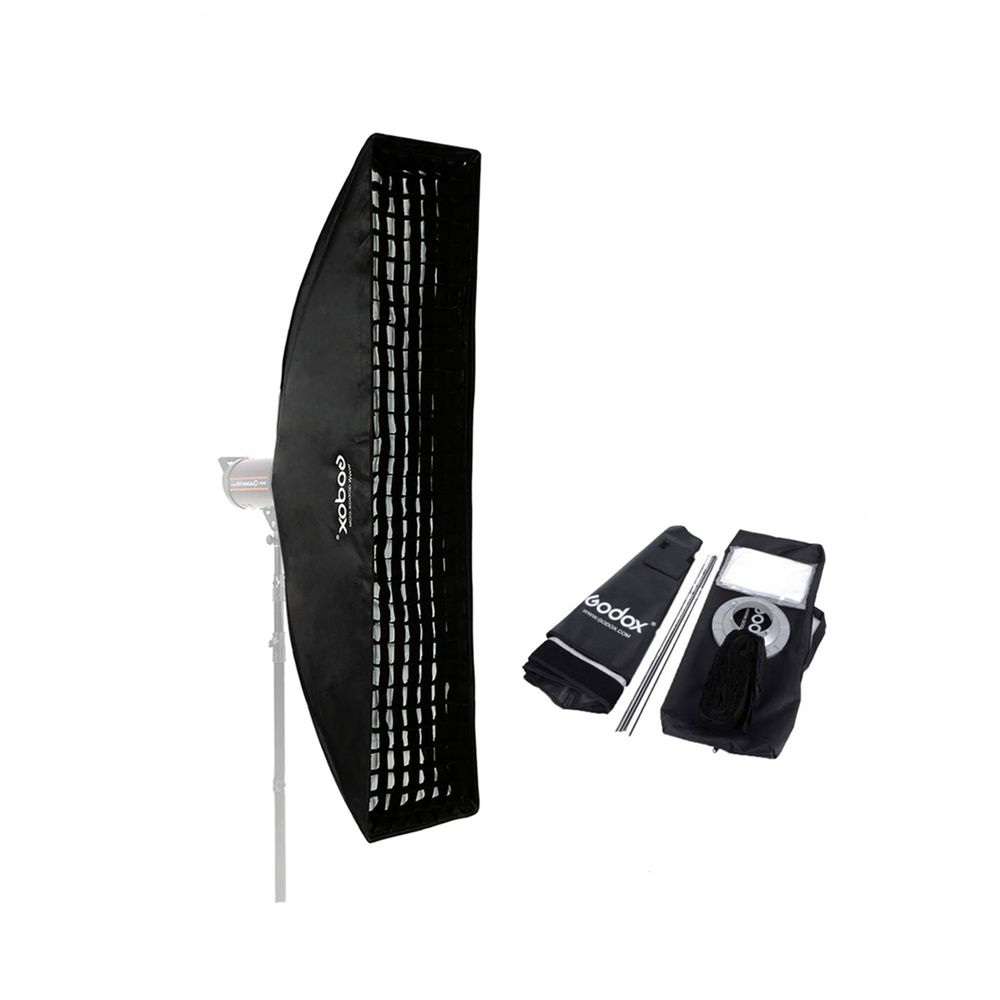 Softbox Strip Godox 30 x 120cm montura Bowens con grilla