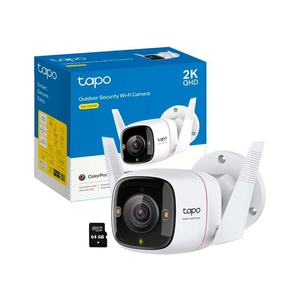 Cámara Vigilancia IP Exterior Tapo C325wb 4mp 2k Micro Sd 64gb