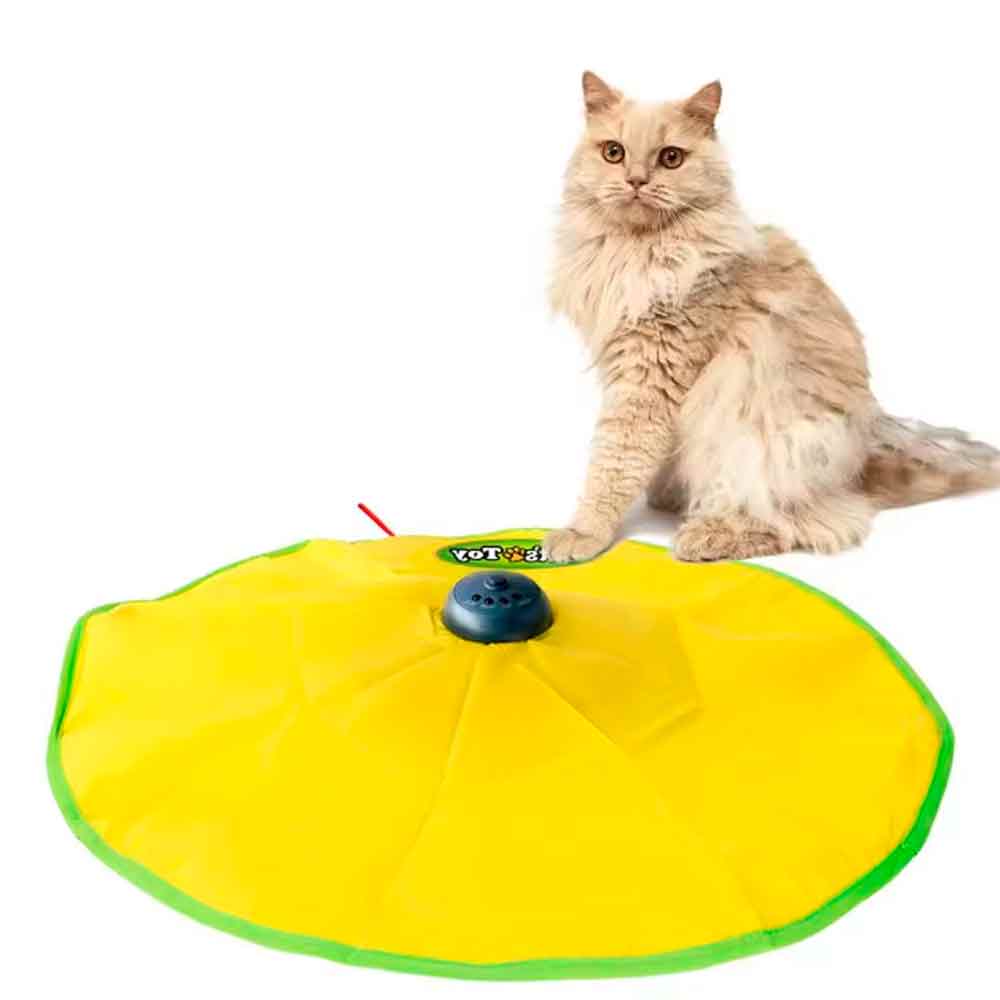 Juguete para Gatos Atrapa Debajo Alfombra Rotativo Amarillo, marb
