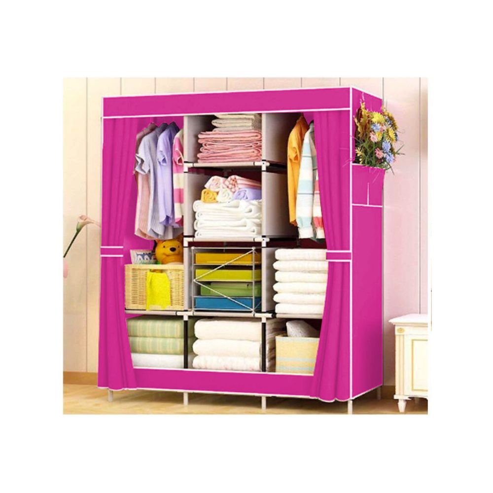 Ropero Closet Organizador Ropa De 3 Cuerpos Labrado Fucsia