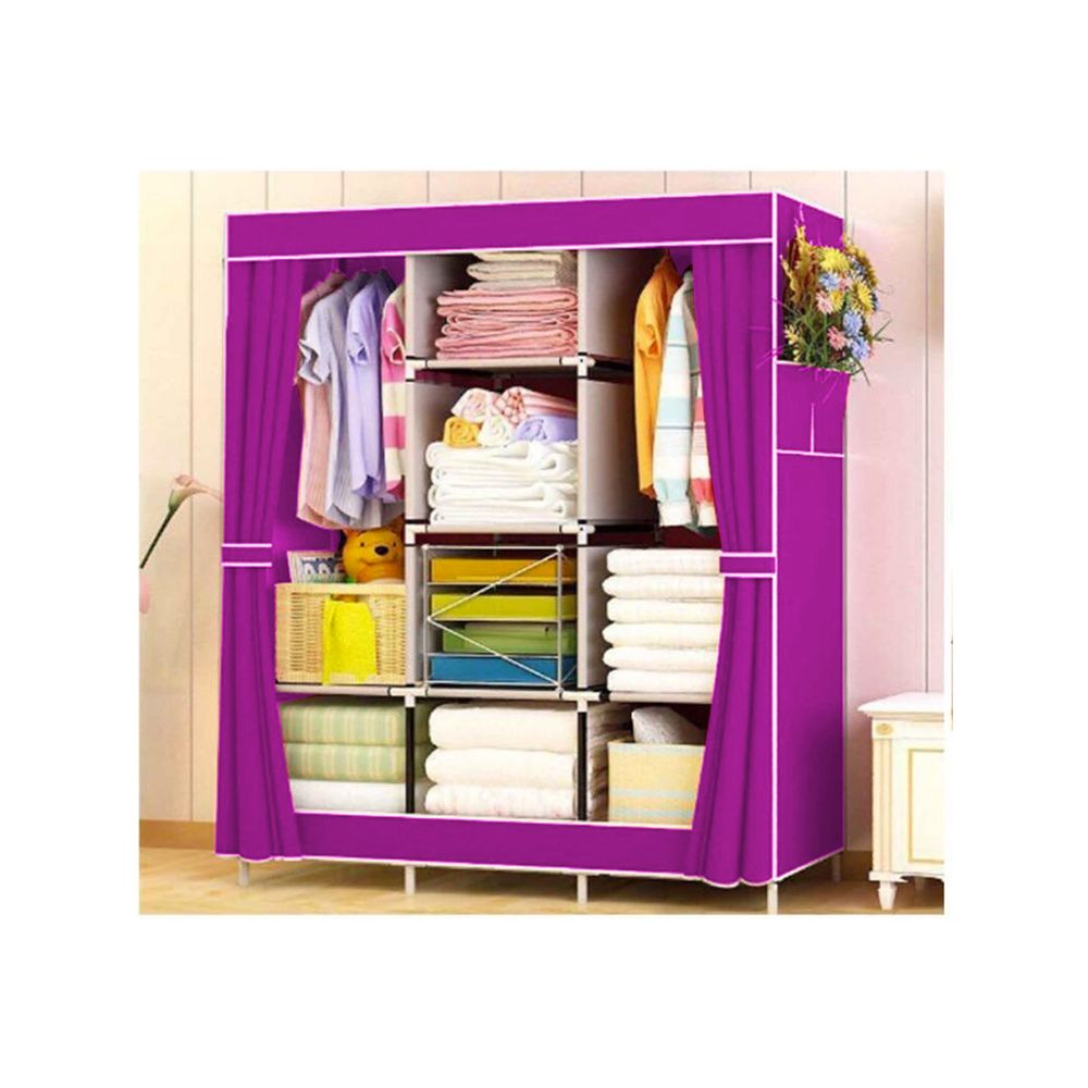 Ropero Closet Organizador Ropa De 3 Cuerpos Labrado Morado
