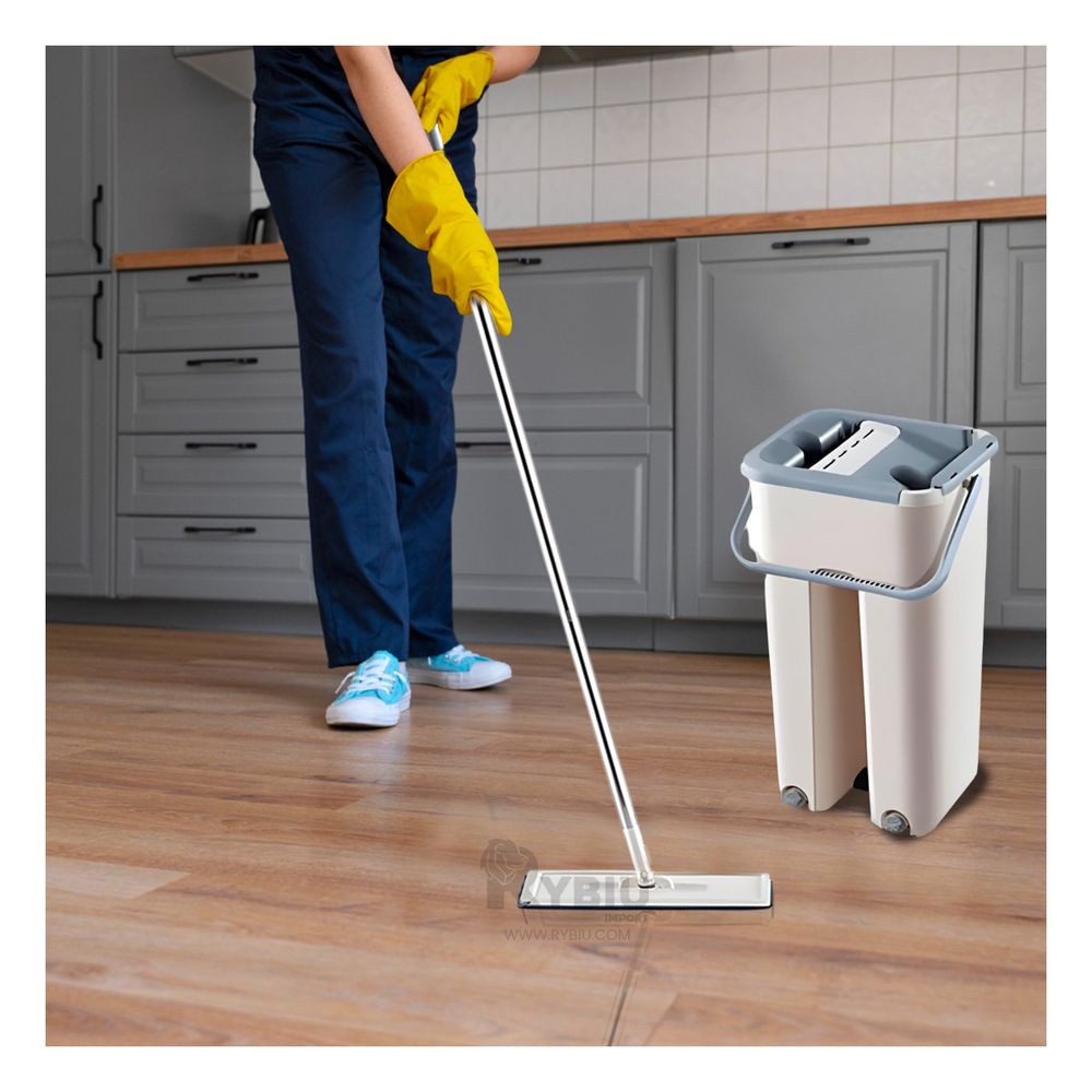 Trapeador Moderno con Balde en Plomo Y+Papel de Regalo