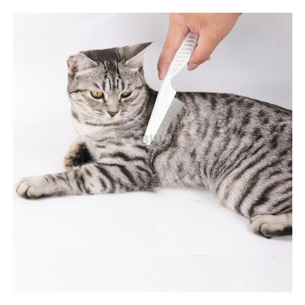 Peine para Mascotas Fino Saca Pulgas de Color Blanco