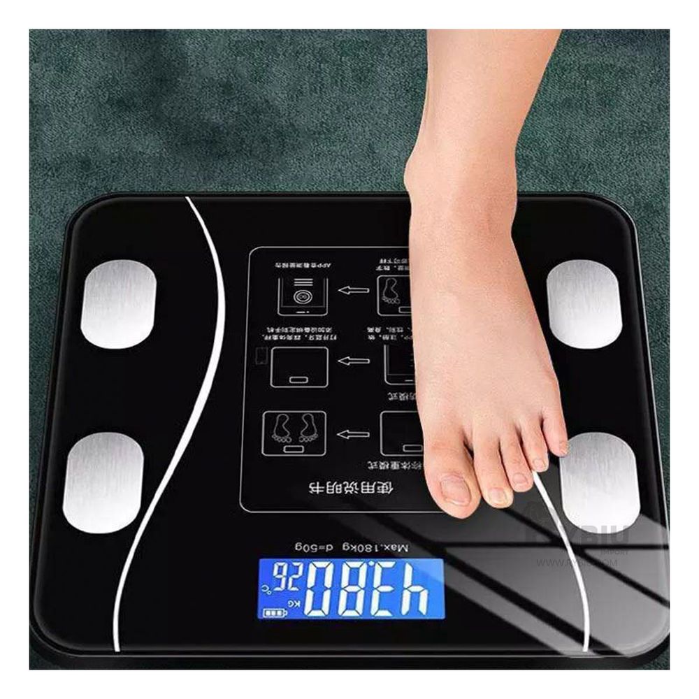 Balanza a Pilas Triple A Bluetooth en Color Negro Y+Agendita