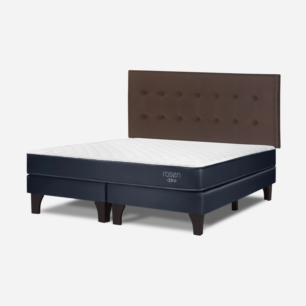 Dormitorio Europeo Upline King + Respaldo West Niebla