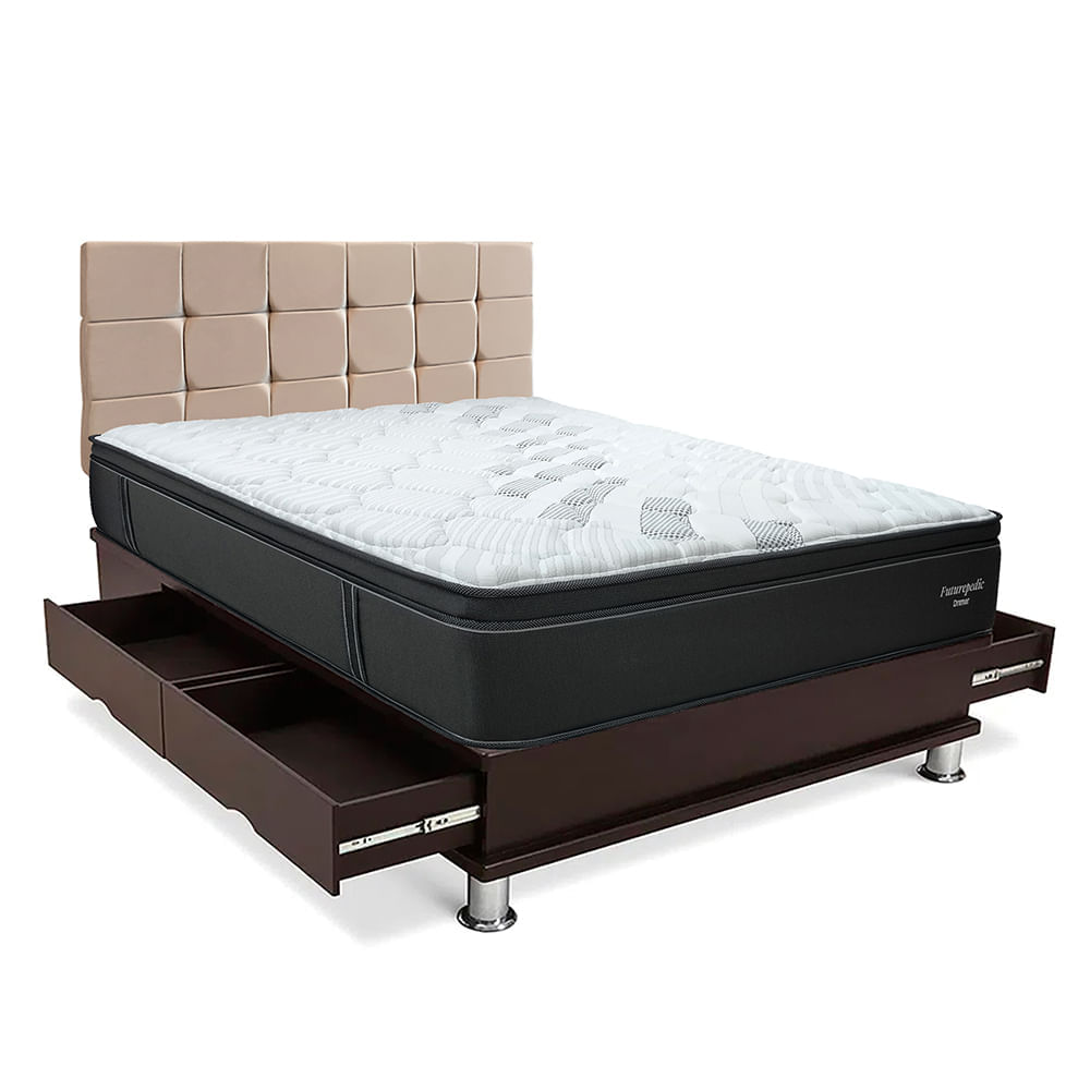 Dormitorio Cuadros Futurepedic 1.5 Plazas + Almohada + Protector