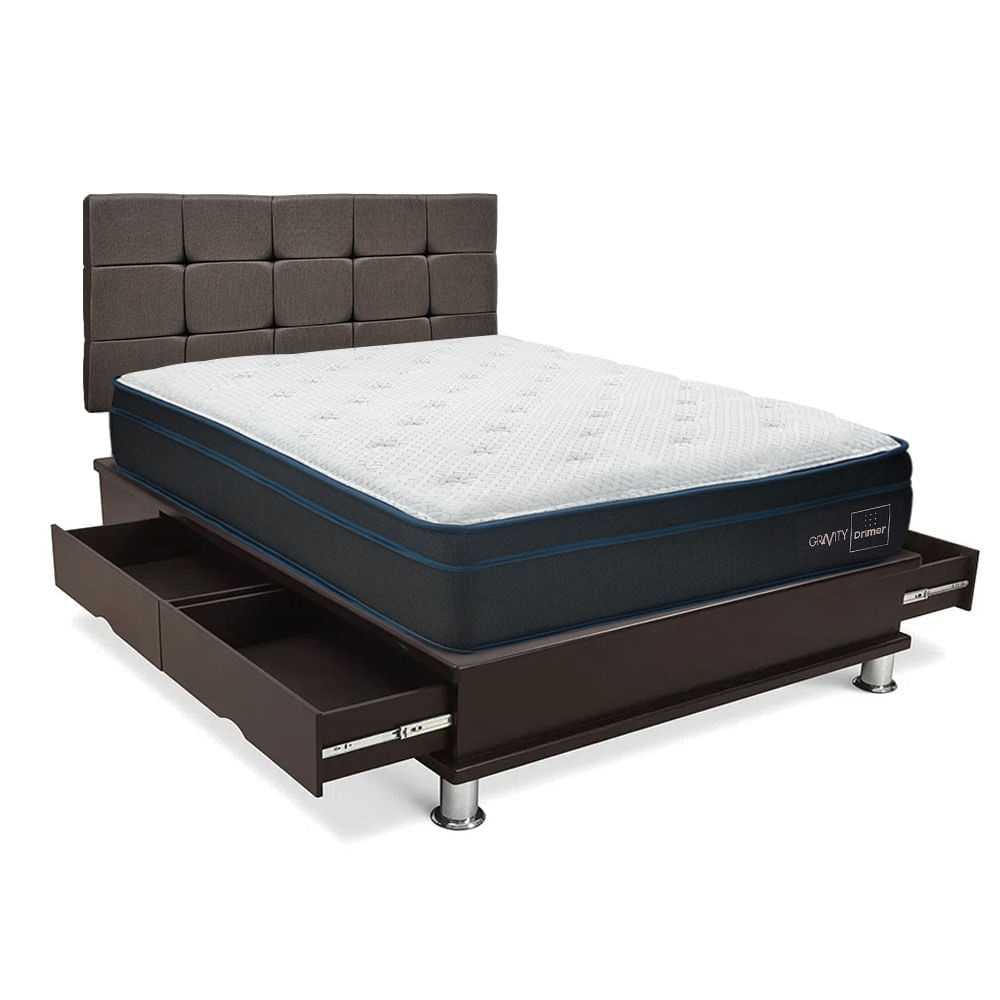 Dormitorio Cuadros Gravity 1.5 Plazas + Almohada + Protector Marrón