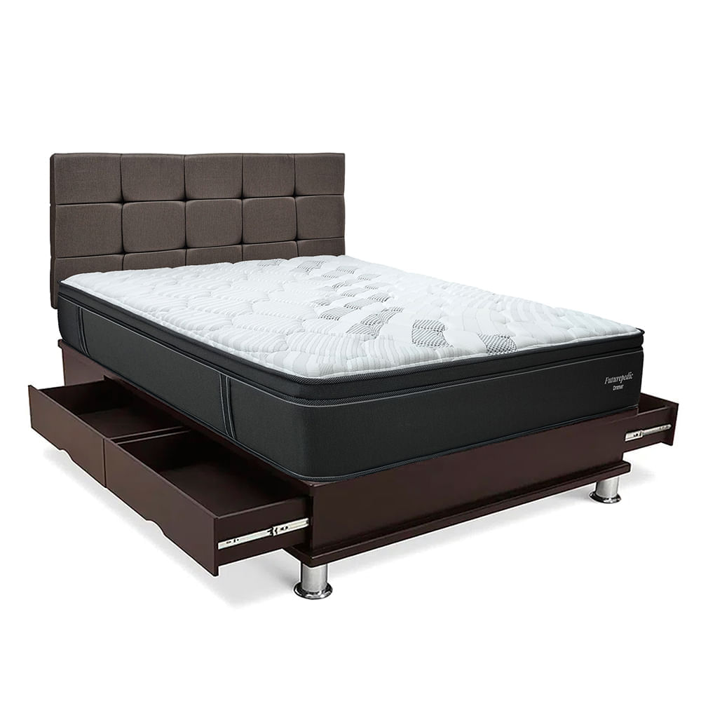 Dormitorio Cuadros Futurepedic 2 Plazas + Almohadas + Protector