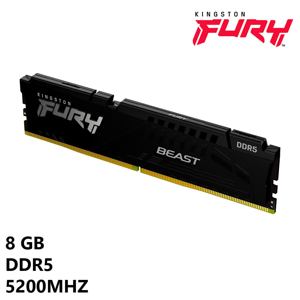 Memoria RAM Kingston Fury Beast 8GB DDR5 5200MHz CL40 KF552C40BB-8