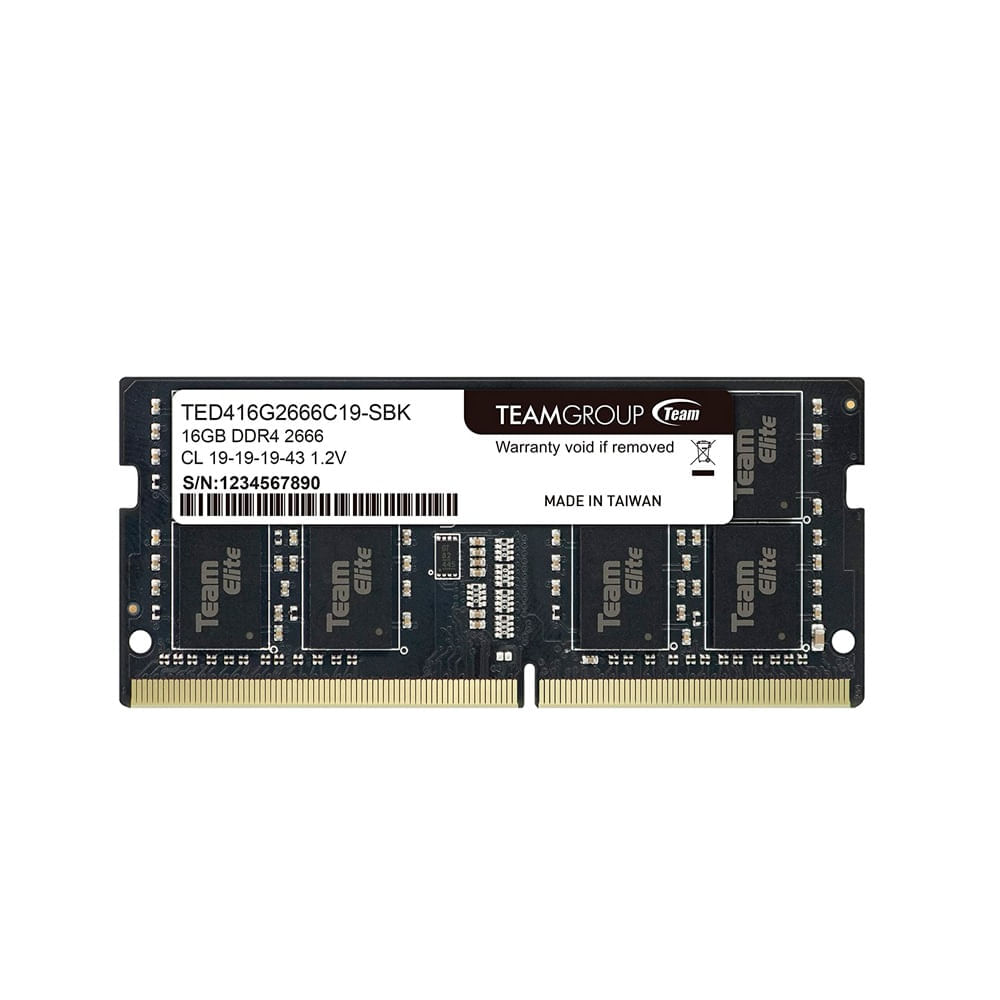 Memoria RAM Teamgroup Elite 16GB DDR4 2666Mhz SODIMM 260 pines CL19 TED416G2666C19-S01